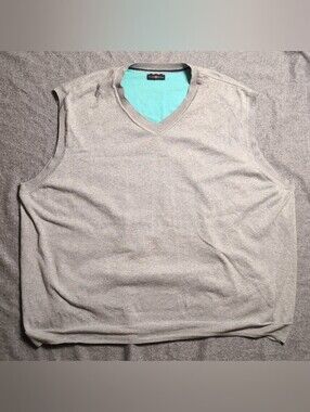 Vintage Club Room V-Neck Sweater Vest Oversized Pullover Golf Performance GUC